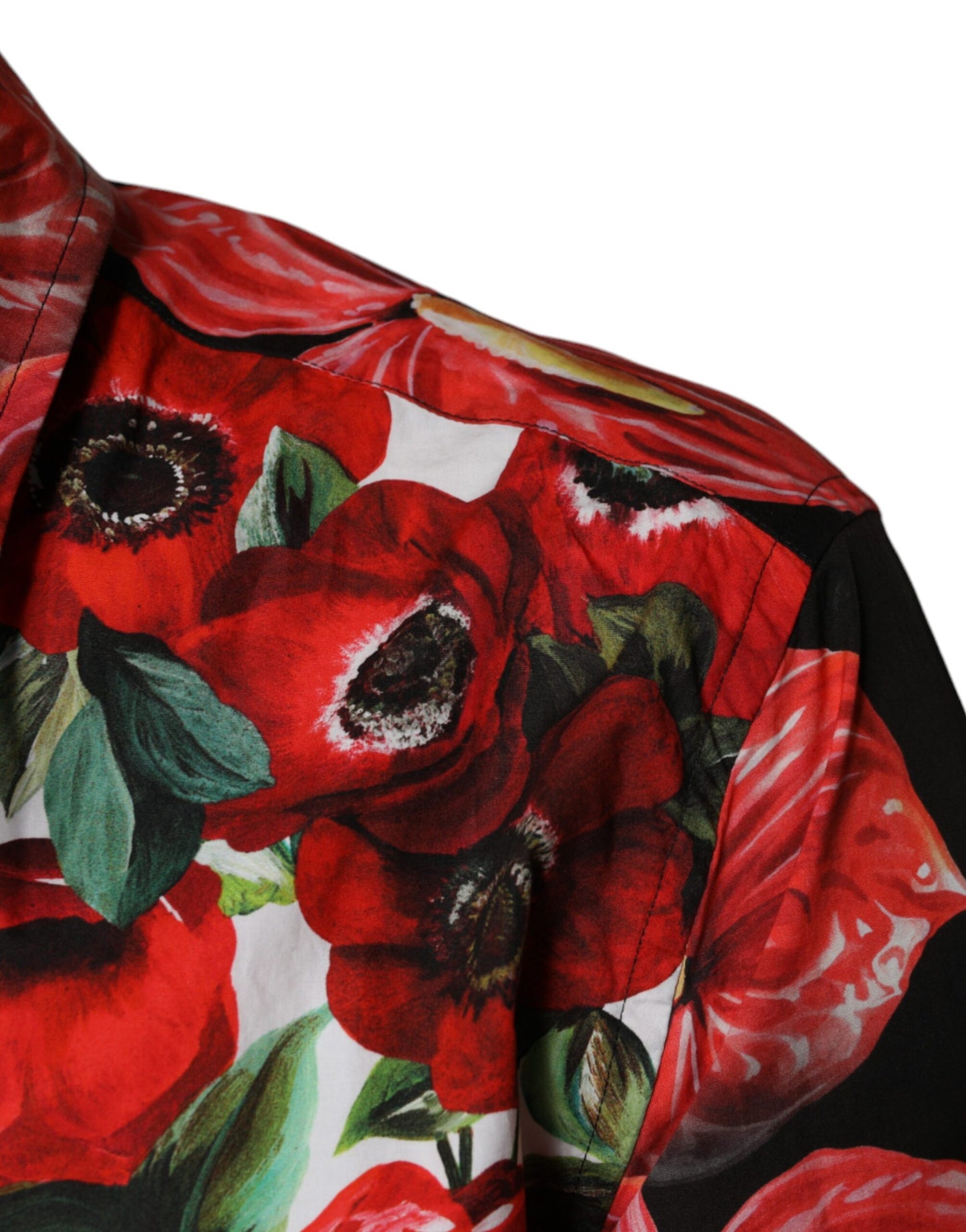 Dolce & Gabbana Camisa casual con botones de anémona multicolor