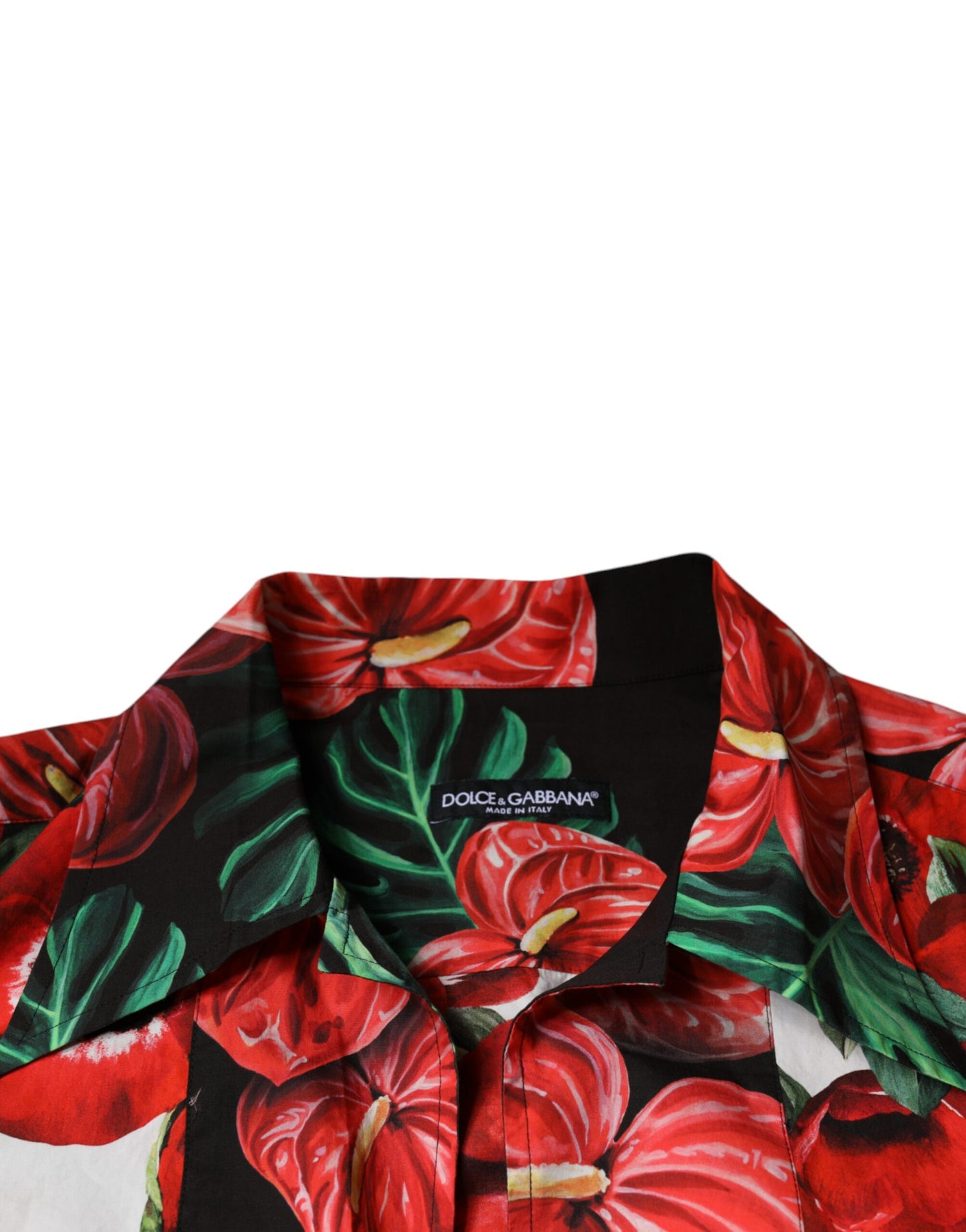 Dolce & Gabbana Camisa casual con botones de anémona multicolor