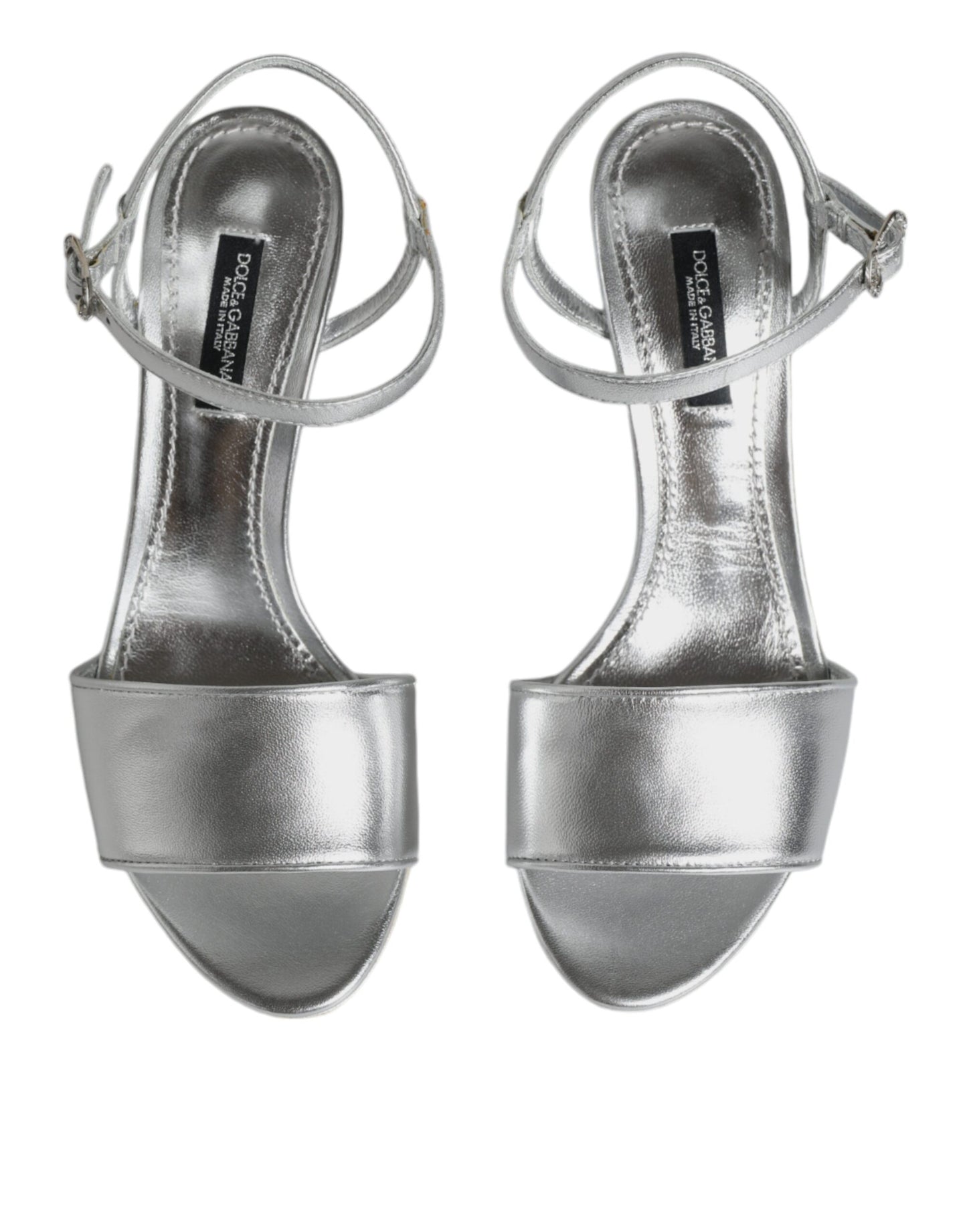 Dolce & Gabbana Plata KEIRA Tacones Sandalias con correa en el tobillo Zapatos