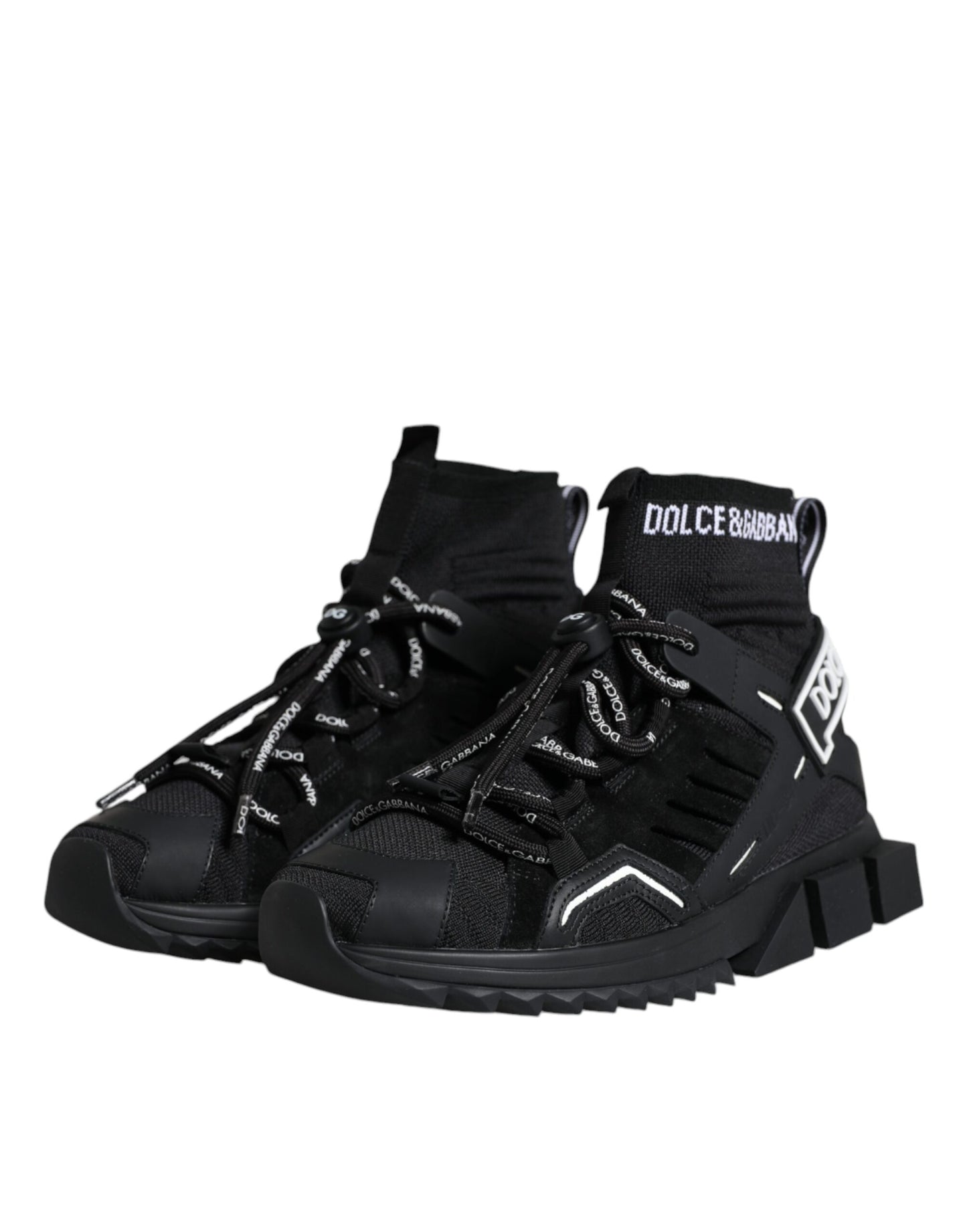 Dolce & Gabbana Calcetines Sorrento negros Zapatillas con logo Zapatos