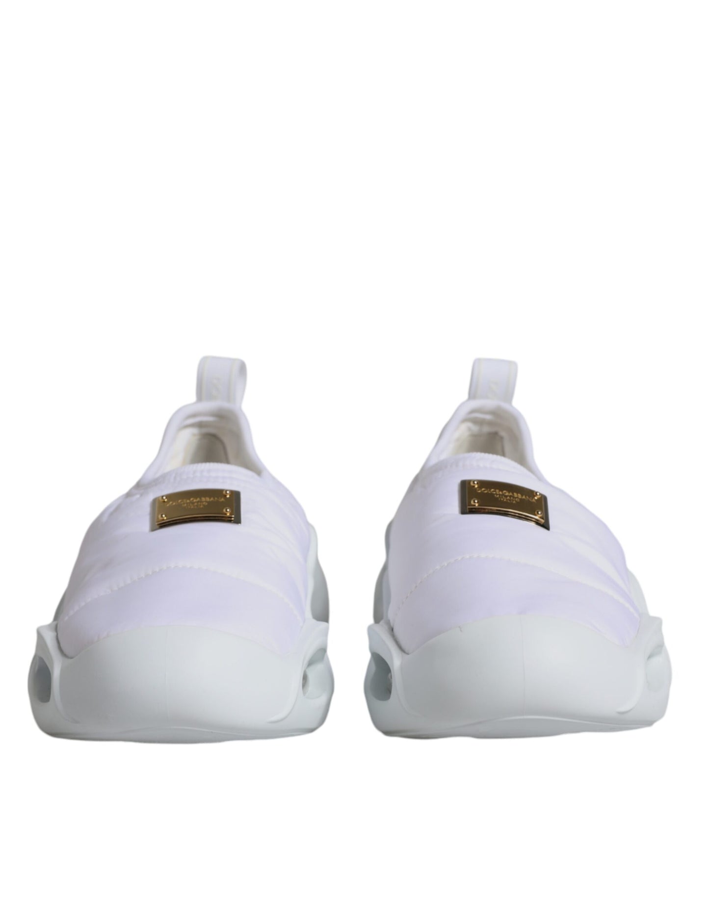Dolce & Gabbana Zapatillas bajas de tela acolchada blanca Zapatos