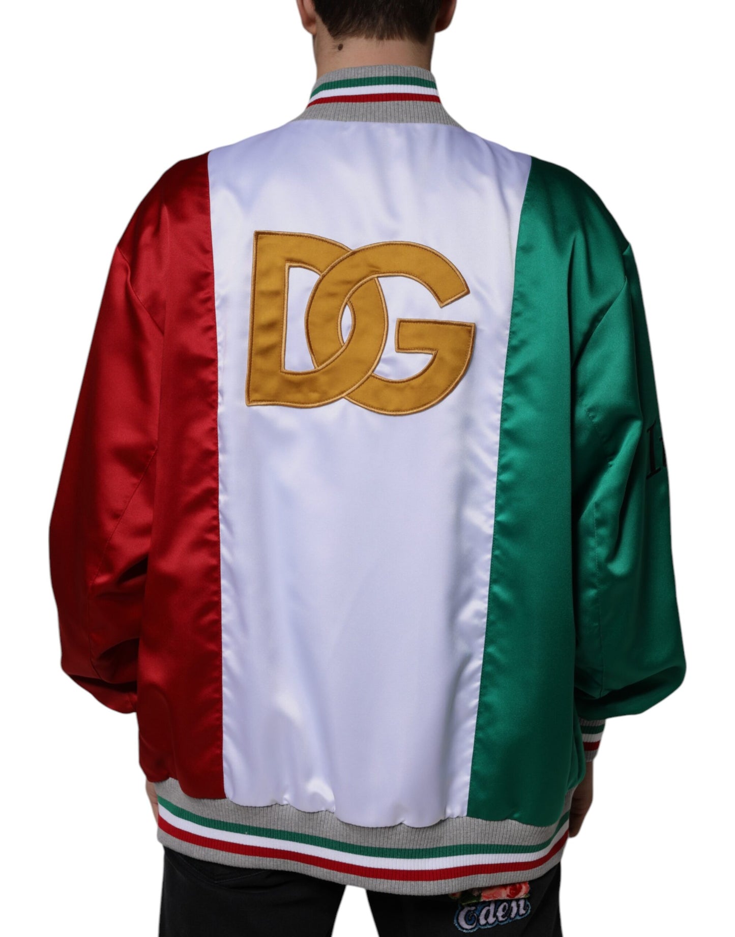 Dolce & Gabbana Chaqueta bomber con botones Italia multicolor