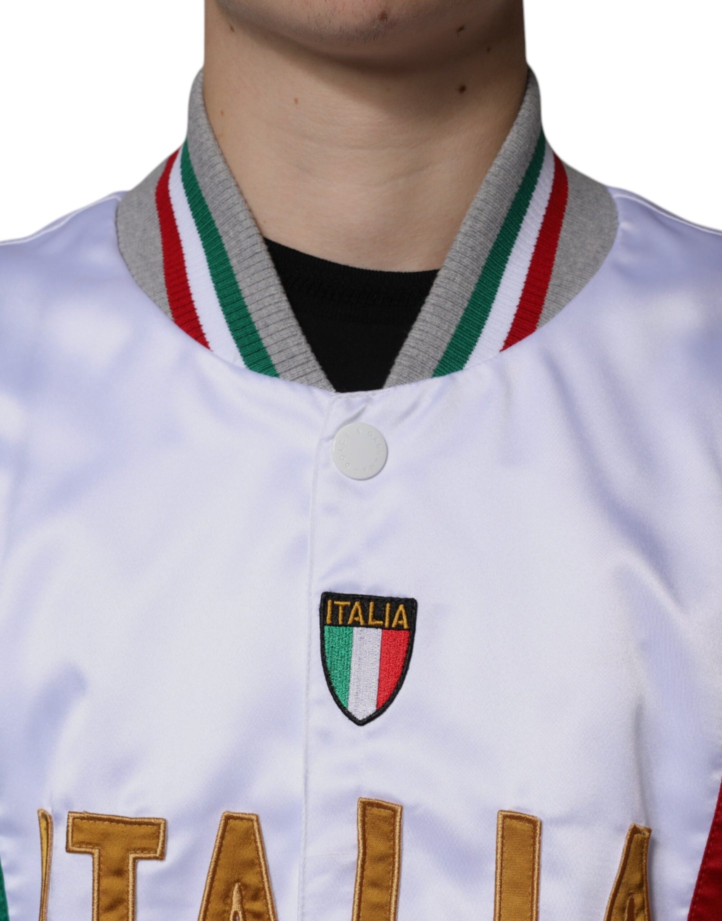 Dolce & Gabbana Chaqueta bomber con botones Italia multicolor