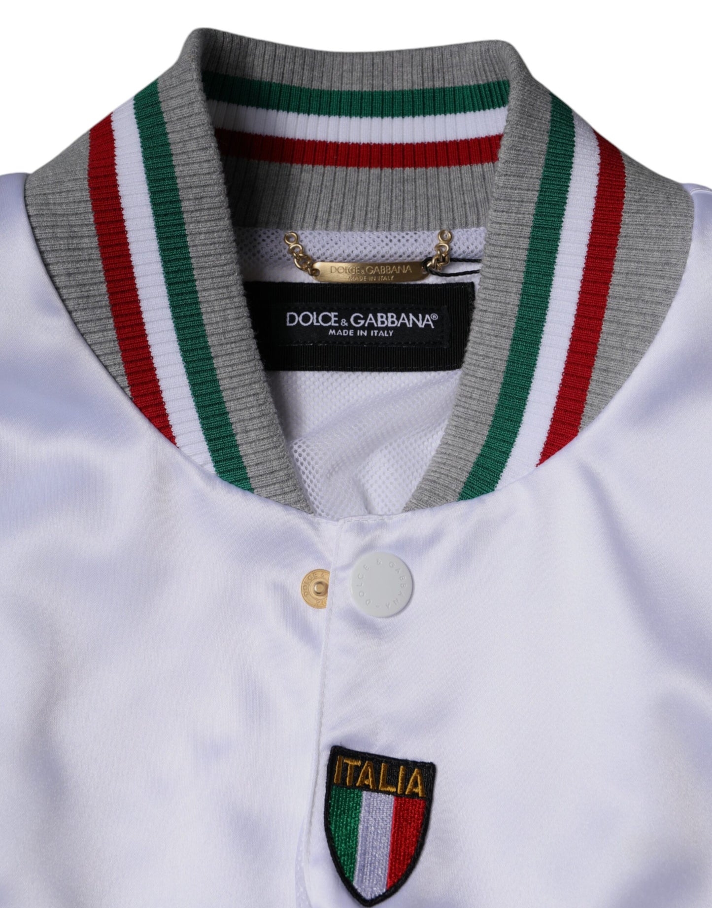 Dolce & Gabbana Chaqueta bomber con botones Italia multicolor
