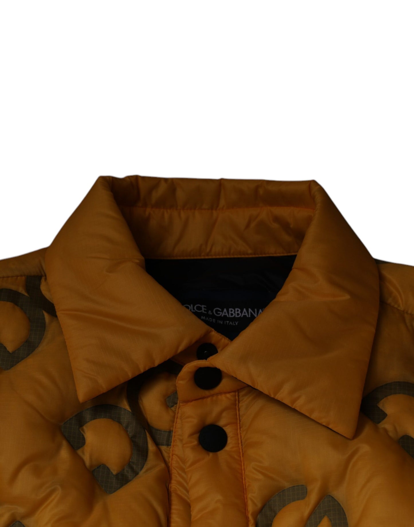 Dolce & Gabbana Chaqueta tipo cazadora con botones y relleno con logo amarillo