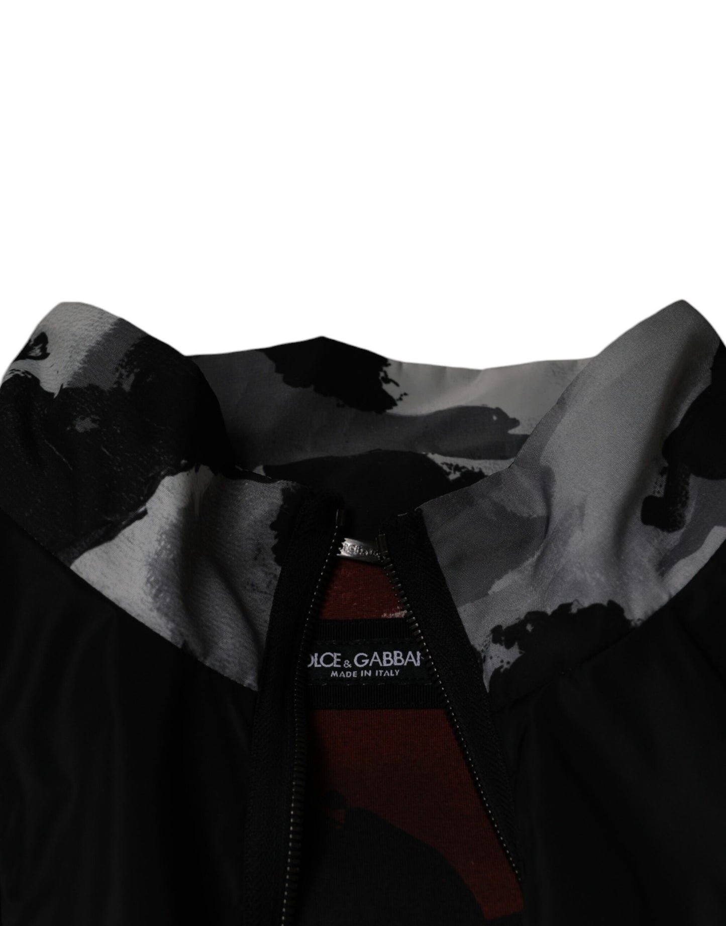 Dolce & Gabbana Cazadora bomber de hombre con cremallera completa de nailon negro