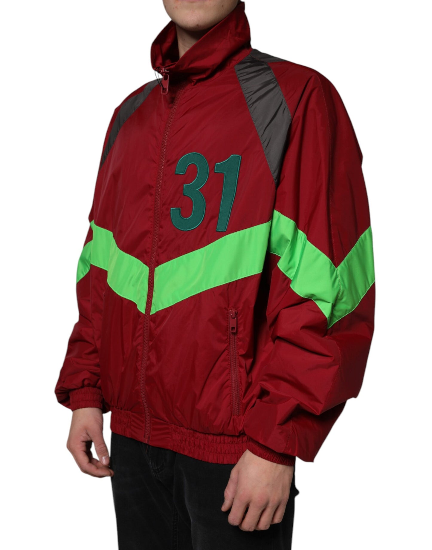 Dolce & Gabbana Chaqueta cortavientos con cremallera completa de nailon multicolor