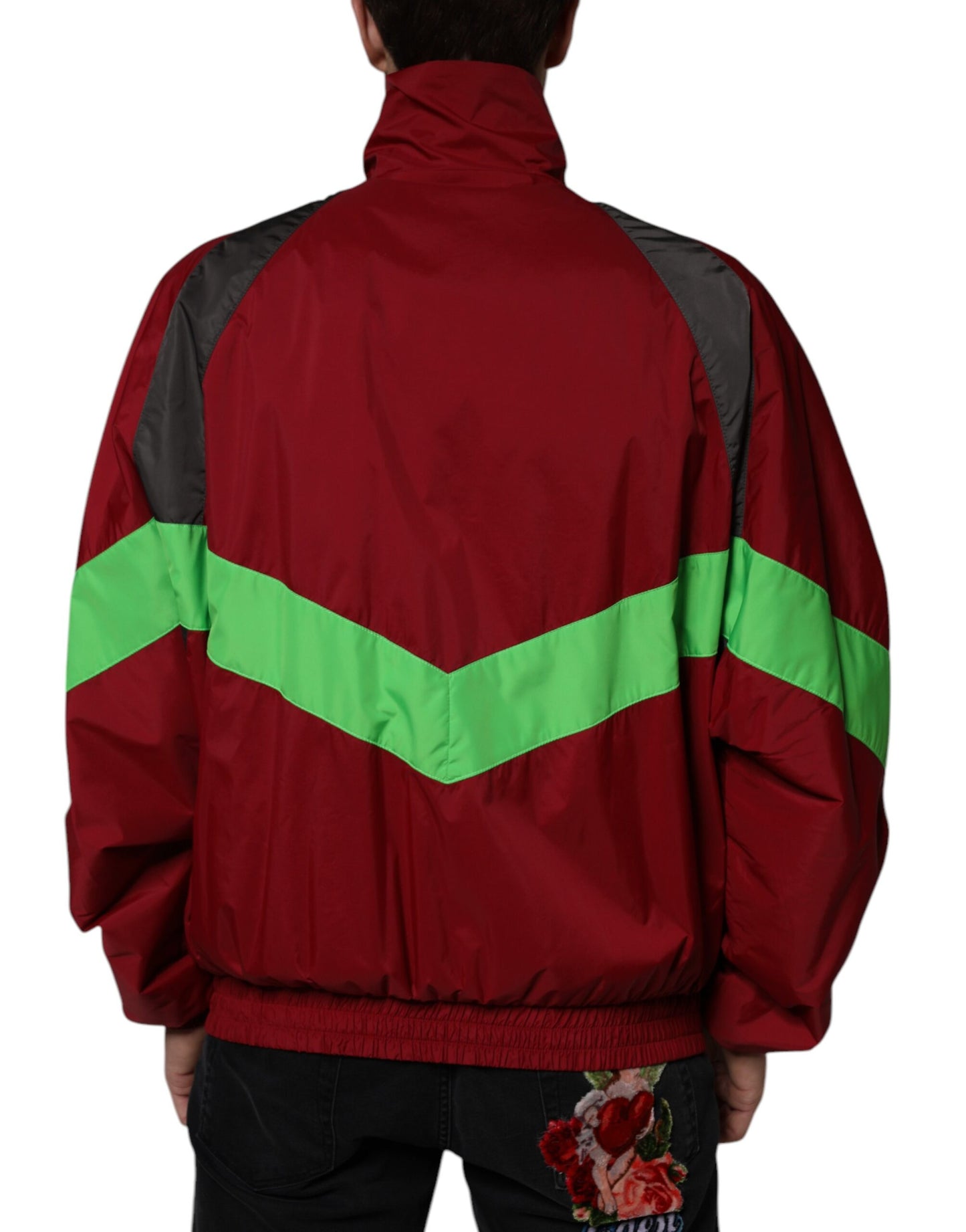 Dolce & Gabbana Chaqueta cortavientos con cremallera completa de nailon multicolor