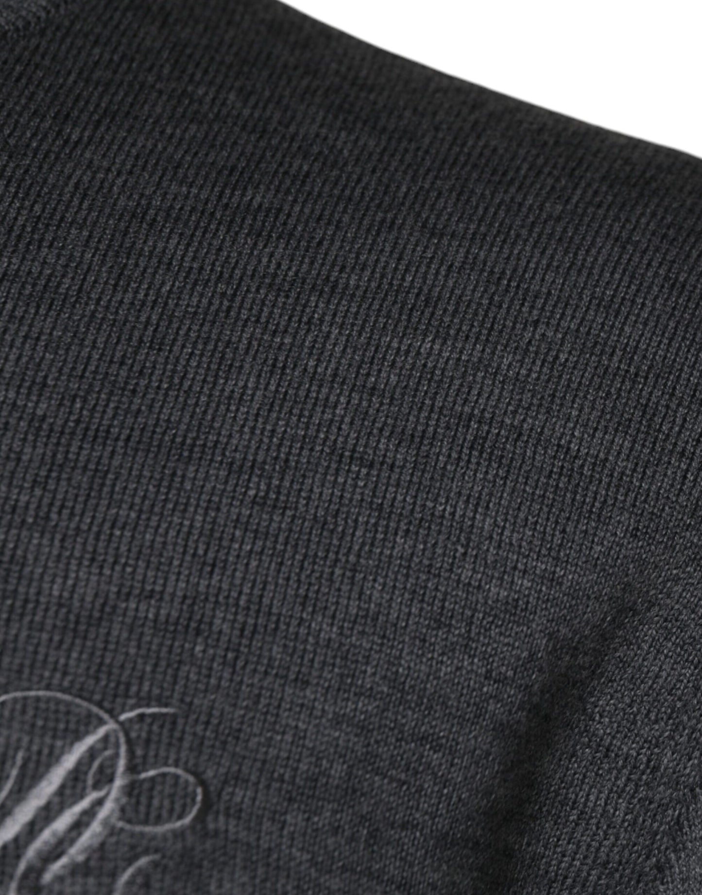 Dolce & Gabbana Jersey de lana gris oscuro con cuello redondo