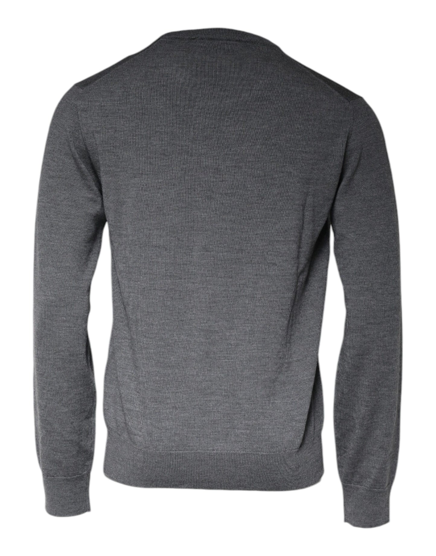 Dolce & Gabbana Jersey de lana gris oscuro con cuello redondo