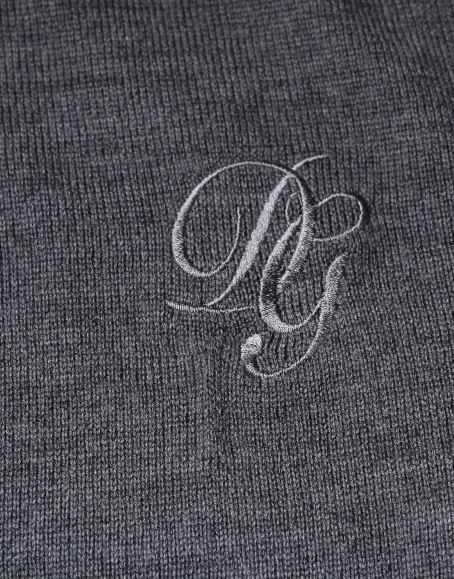 Dolce & Gabbana Jersey de lana gris oscuro con cuello redondo
