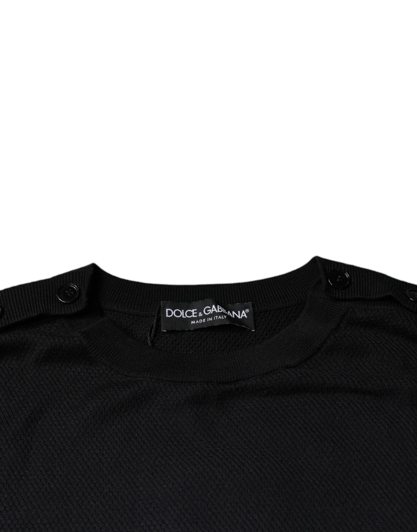 Dolce & Gabbana Jersey negro de manga larga con cuello redondo