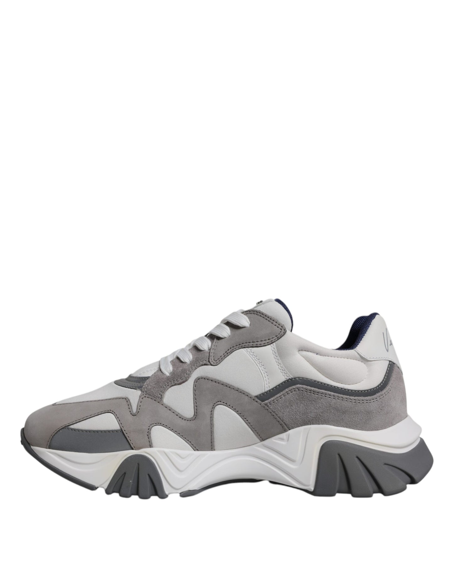 Versace Zapatillas bajas Squalo de neopreno de cuero gris Zapatos