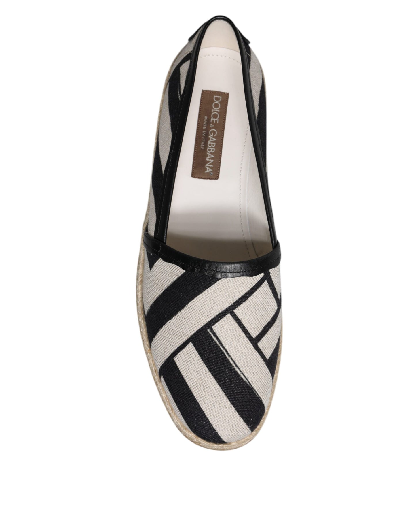 Dolce & Gabbana Zapatos alpargatas sin cordones con rayas blancas y negras
