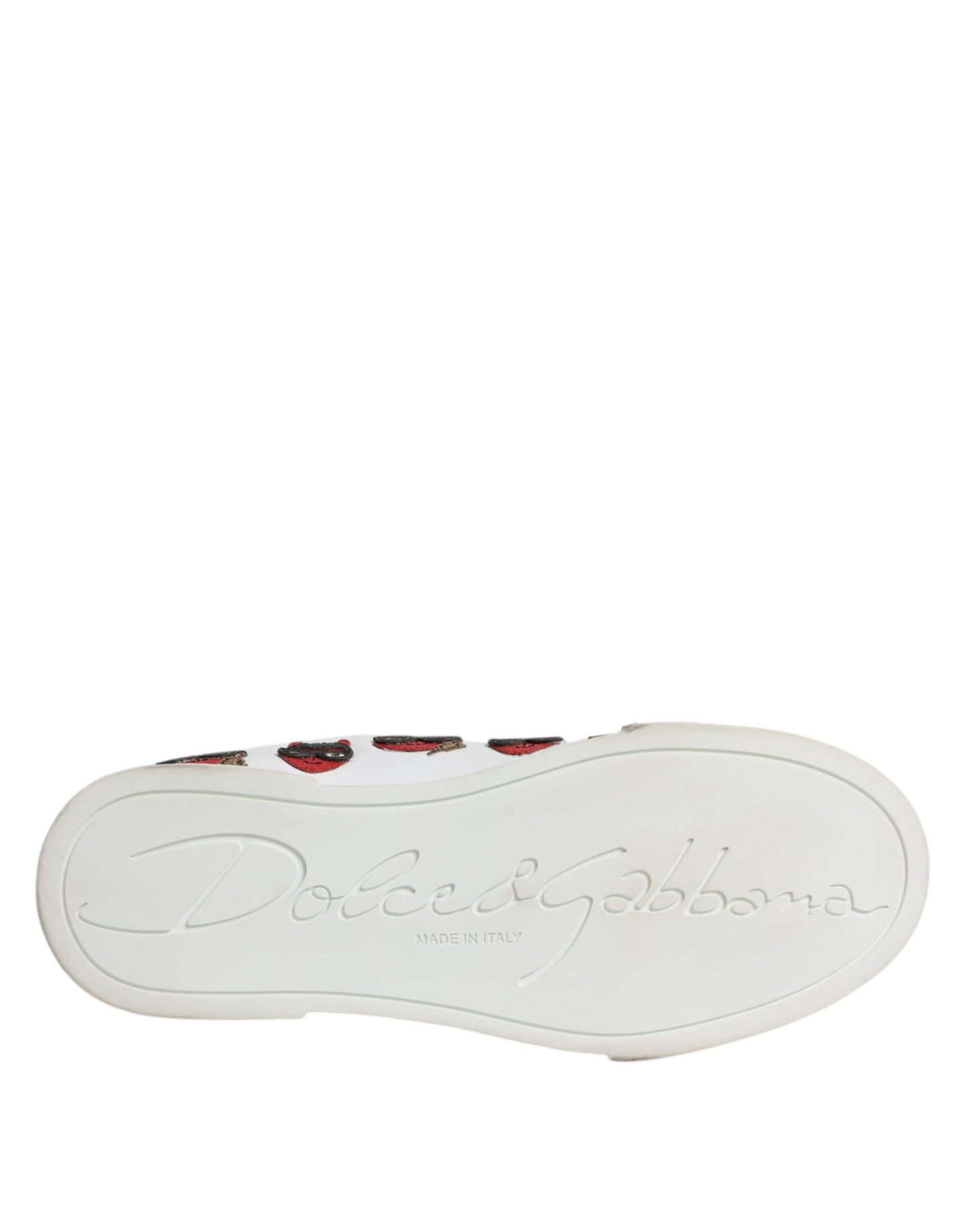 Dolce & Gabbana Zapatillas Portofino Con Cara Del Diablo Blancas Zapatos