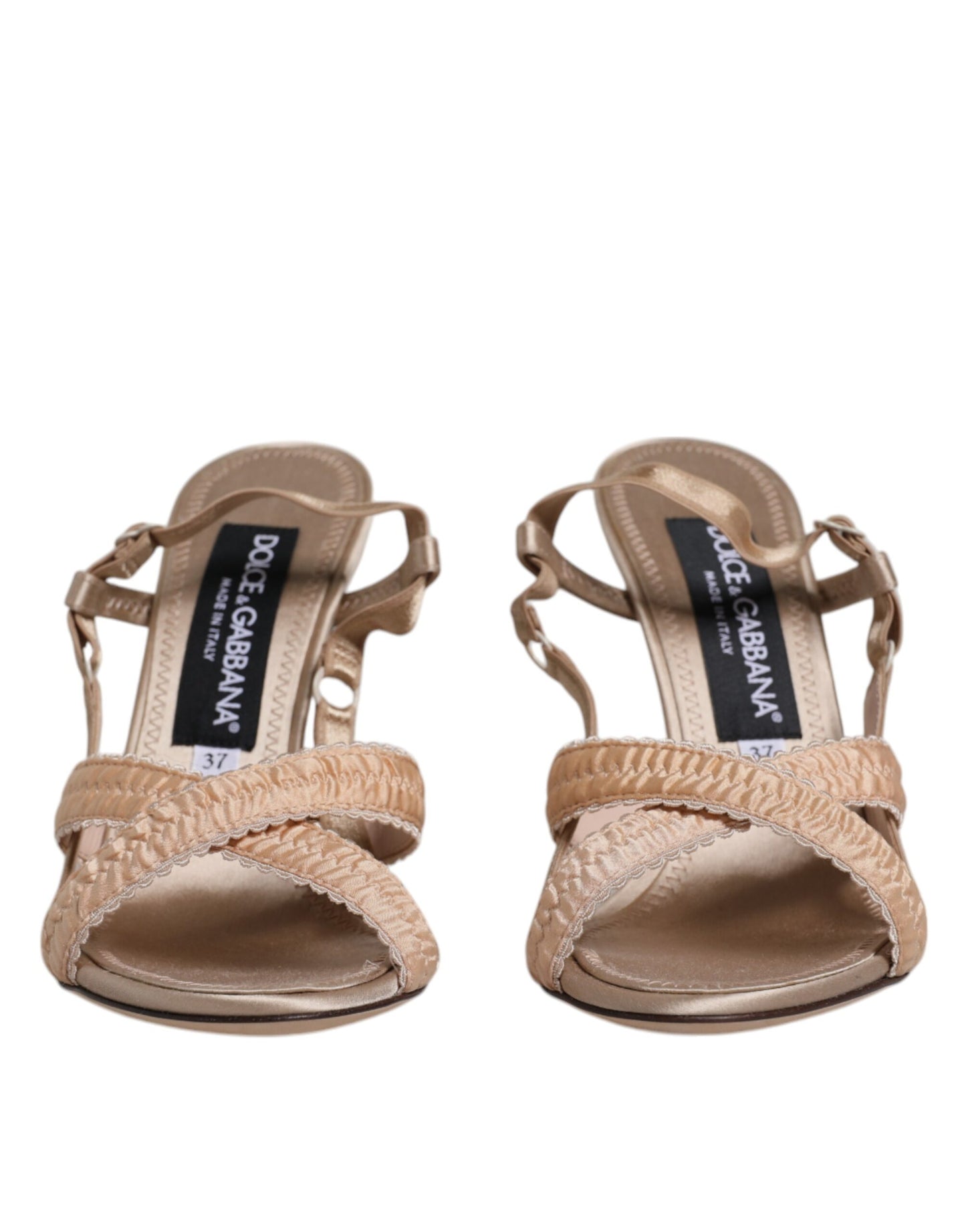 Dolce & Gabbana Sandalias de tacón con tira trasera Keira beige Zapatos
