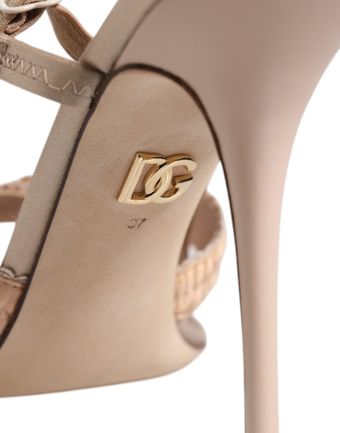 Dolce & Gabbana Sandalias de tacón con tira trasera Keira beige Zapatos
