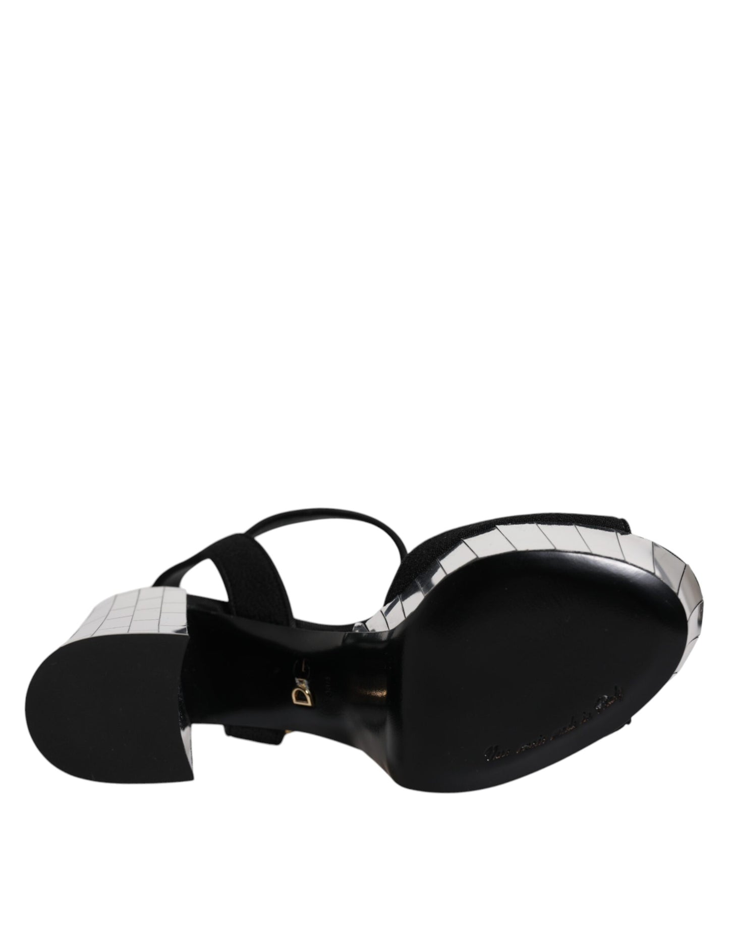 Dolce & Gabbana Sandalias con plataforma y tacones de espejo negros Zapatos