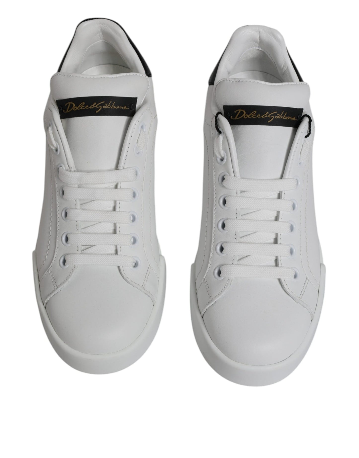 Dolce & Gabbana Zapatillas bajas clásicas de cuero blanco Zapatos