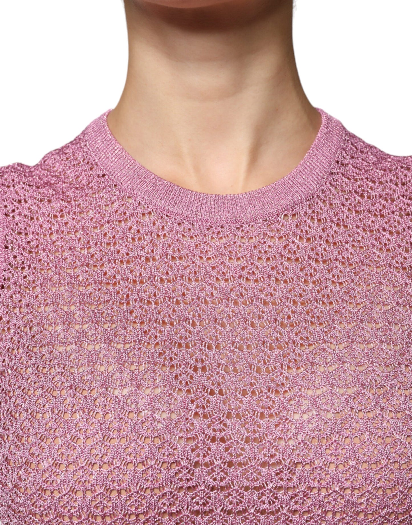 Dolce & Gabbana Pink Mesh See Through Sleeveless Tank Top – IT44 | L par Dolce & Gabbana | Disponible sur Sandy Store ByNet