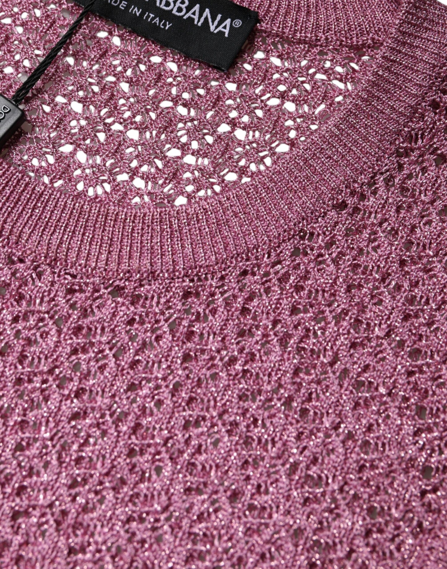 Dolce & Gabbana Pink Mesh See Through Sleeveless Tank Top – IT44 | L par Dolce & Gabbana | Disponible sur Sandy Store ByNet
