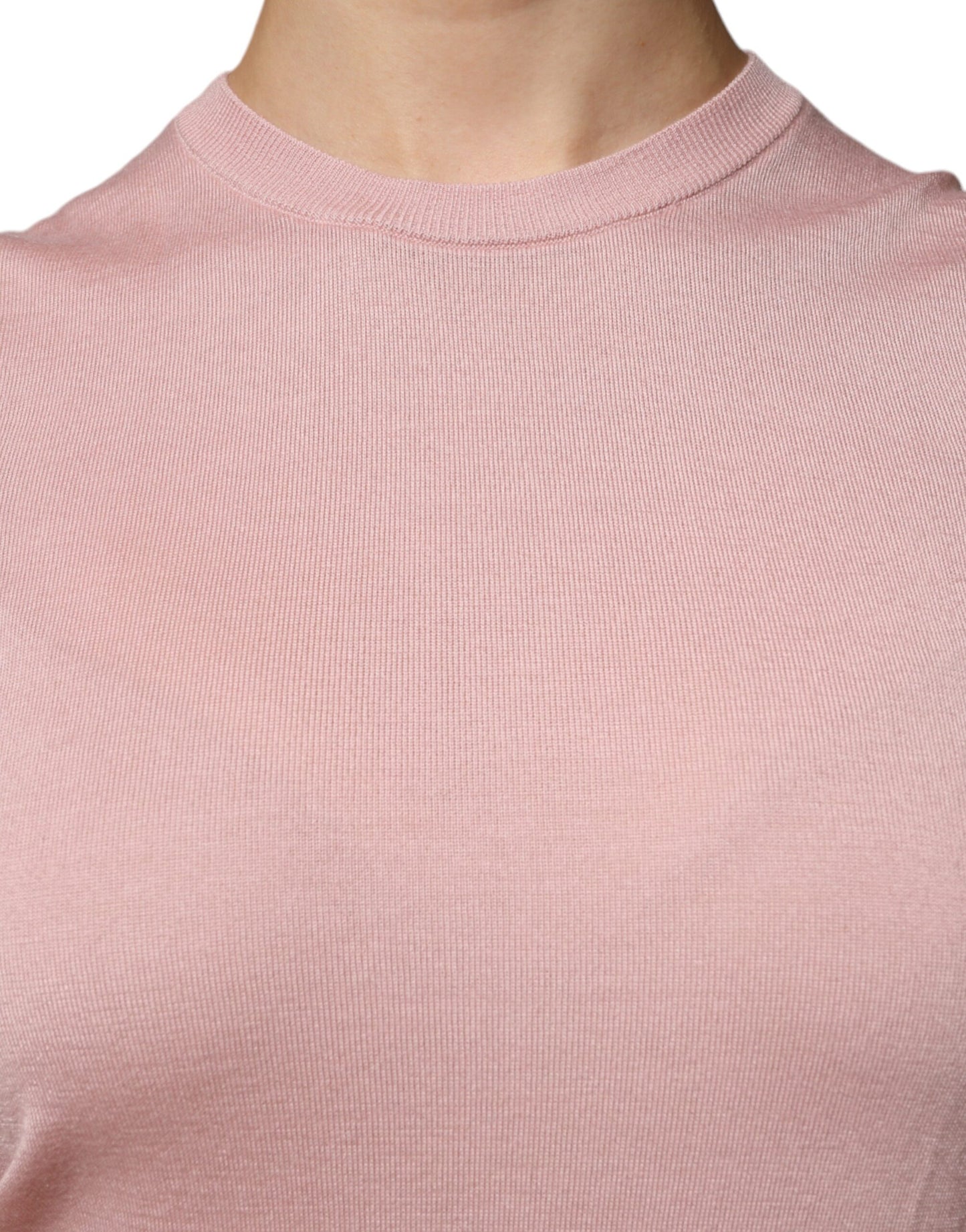 Dolce & Gabbana Camiseta sin mangas de punto de cachemira rosa