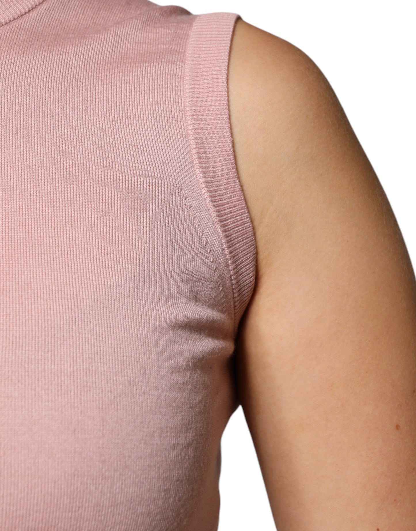 Dolce & Gabbana Camiseta sin mangas de punto de cachemira rosa