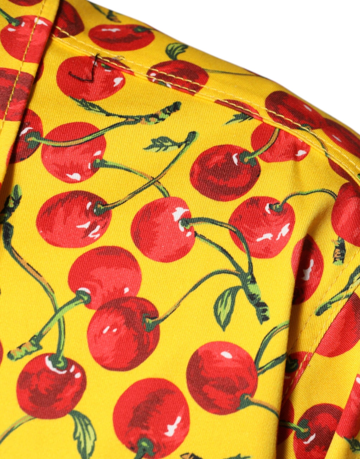 Camisa informal con botones de cereza amarilla de Dolce & Gabbana para hombre