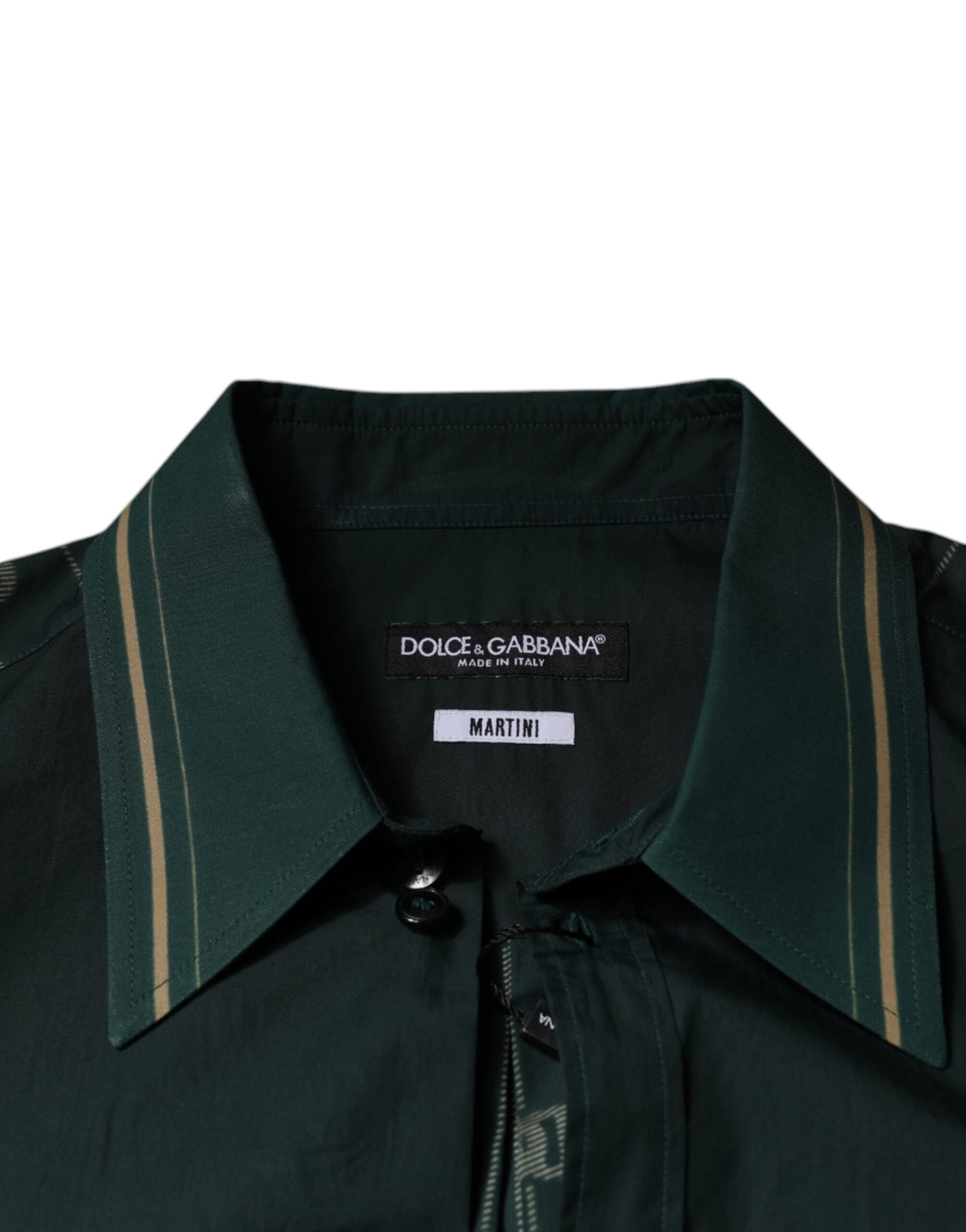 Camisa informal MARTINI de manga larga con logotipo verde de Dolce & Gabbana