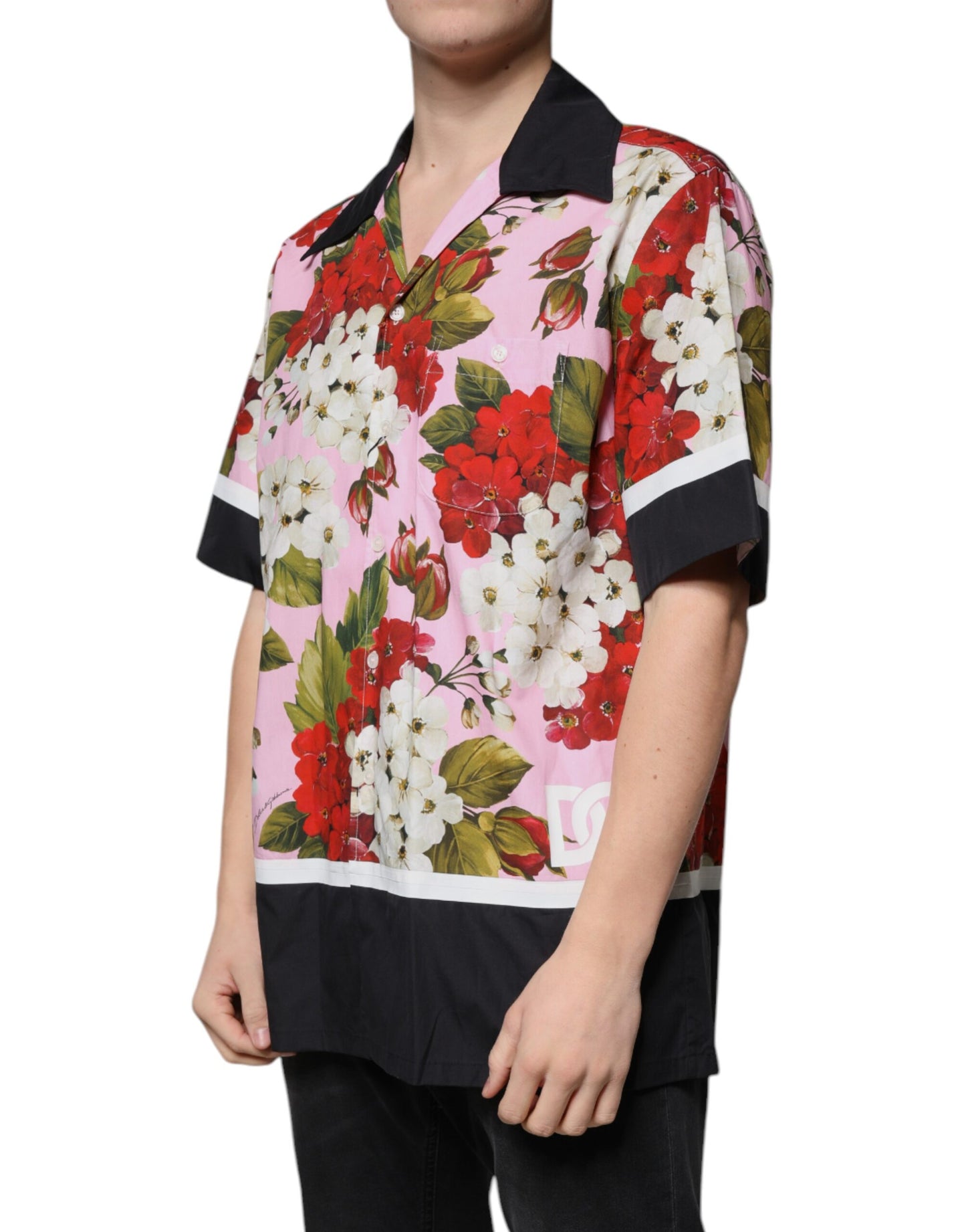 Camisa informal con botones y estampado floral multicolor de Dolce & Gabbana
