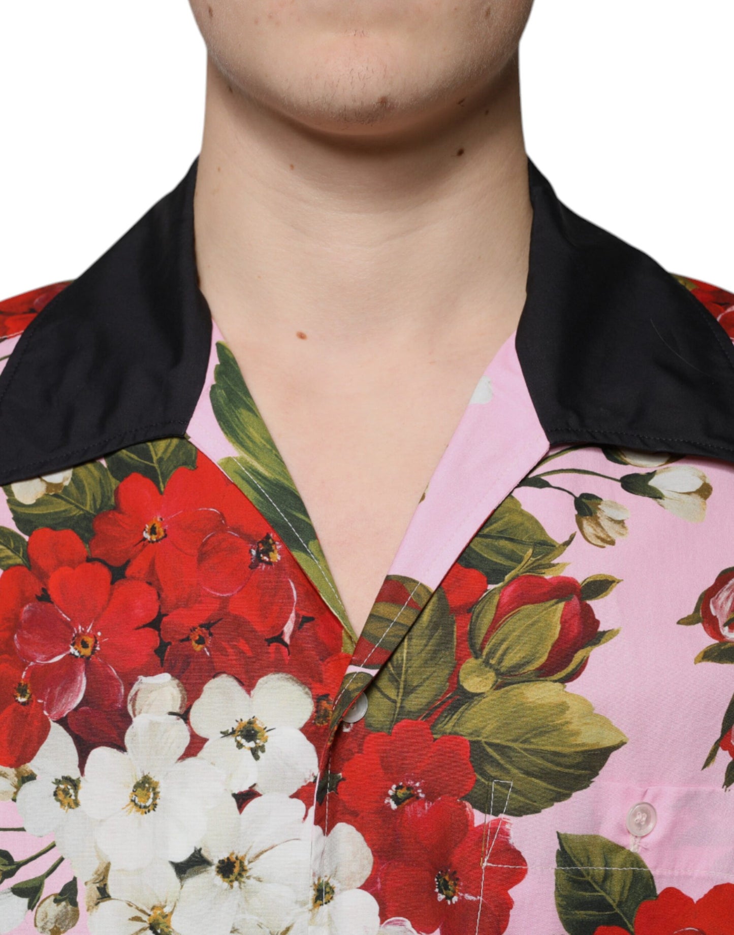 Camisa informal con botones y estampado floral multicolor de Dolce & Gabbana