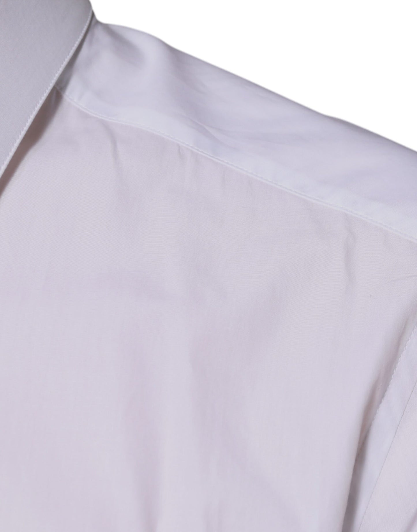 Camisa de vestir formal Dolce & Gabbana de algodón blanco con logotipo dorado para hombre