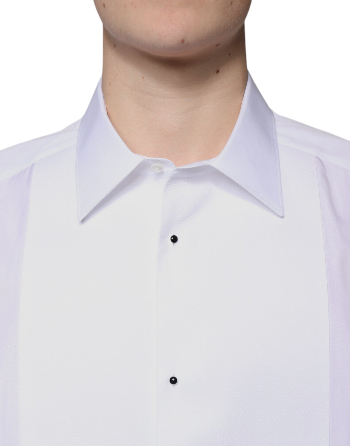 Camisa formal Dolce & Gabbana de popelina de algodón con pechera blanca dorada