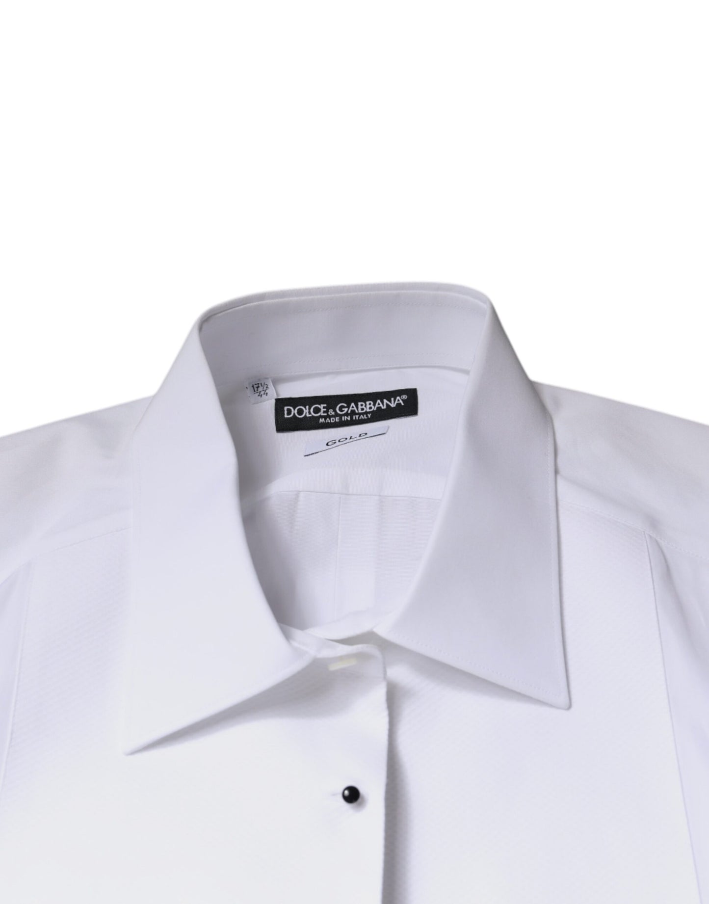 Camisa formal Dolce & Gabbana de popelina de algodón con pechera blanca dorada
