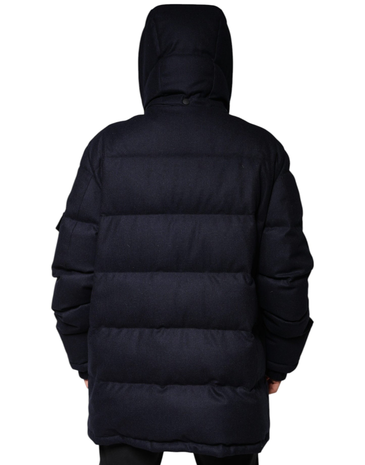 Chaqueta acolchada con capucha de nailon negro de Dolce & Gabbana para hombre
