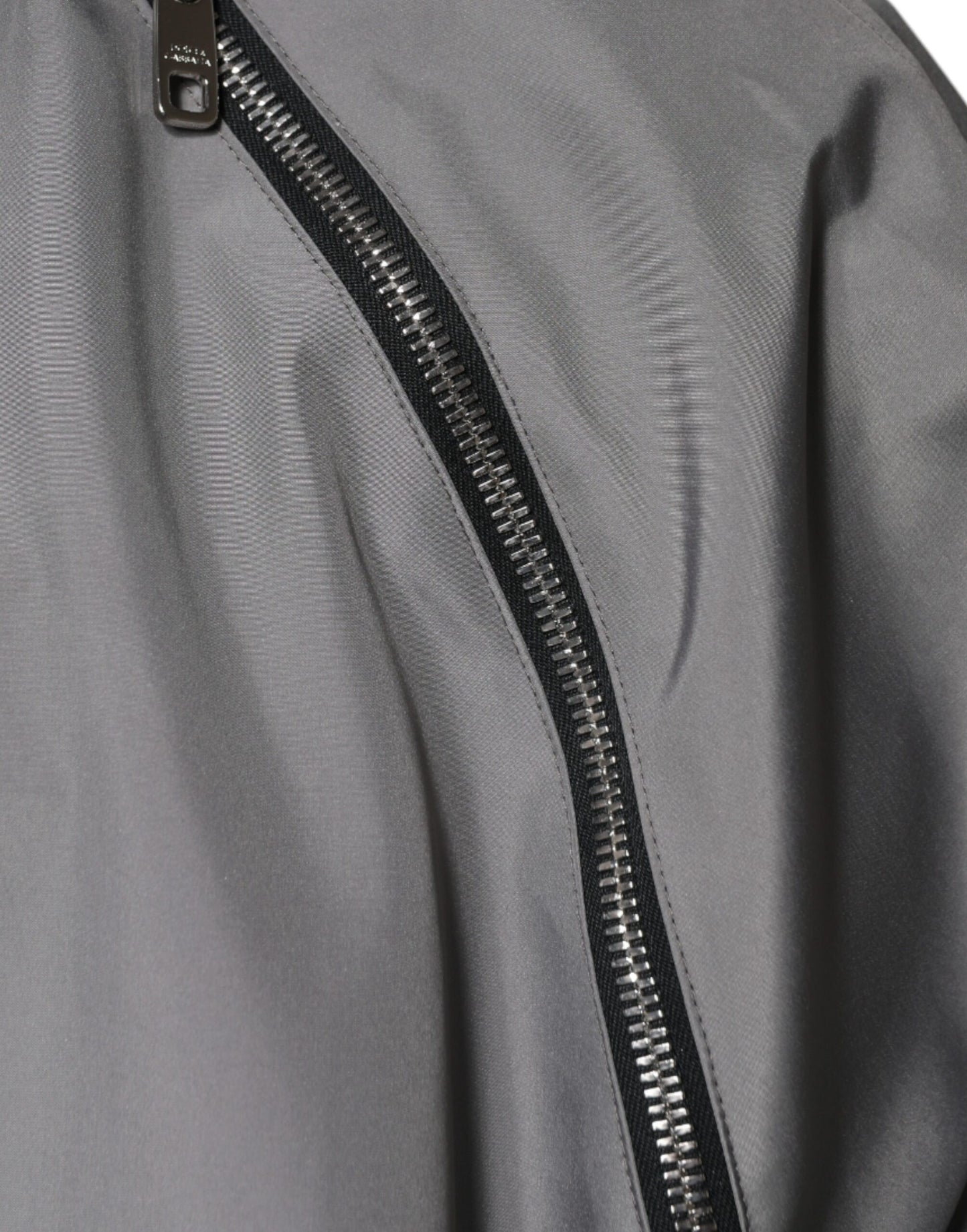 Chaqueta con capucha y cremallera completa de poliéster gris Dolce & Gabbana para hombre
