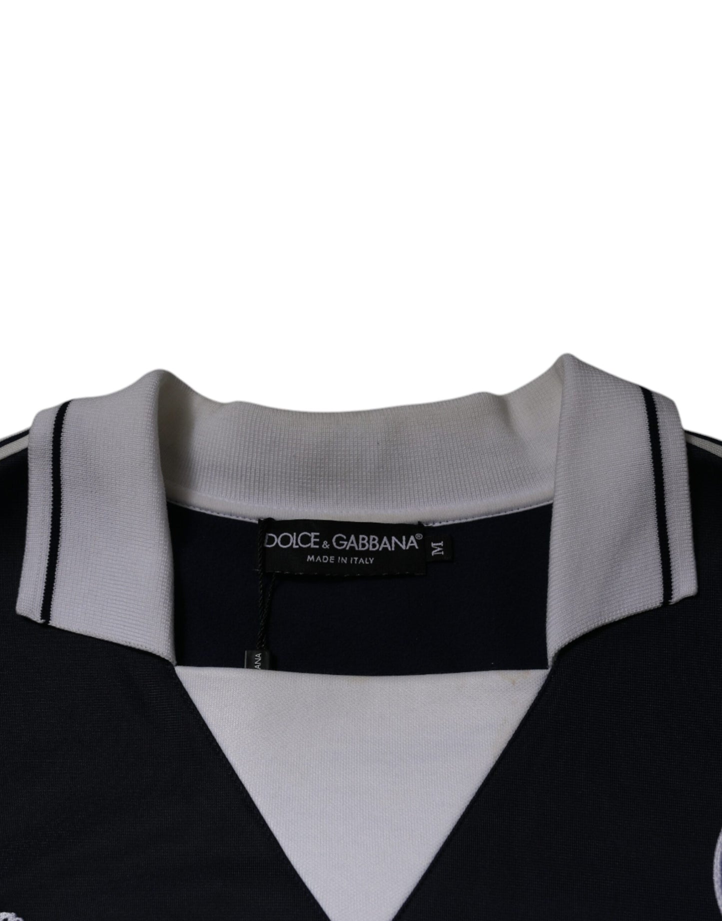 Suéter con cuello de jersey y logotipo azul de Dolce & Gabbana