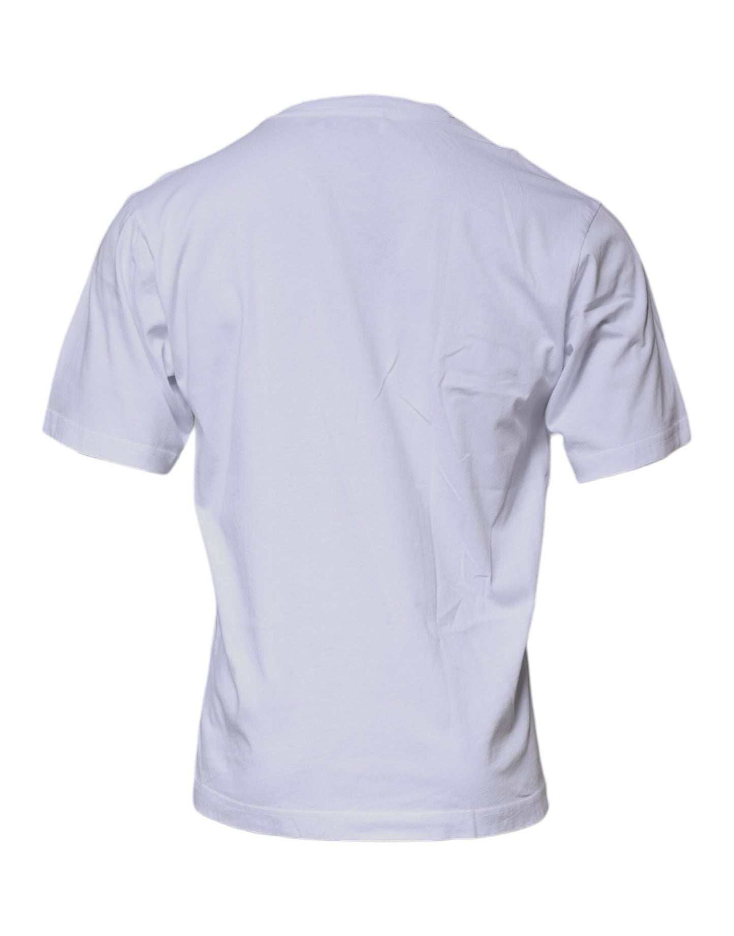 Camiseta blanca de algodón con cuello redondo y logotipo DG de Dolce & Gabbana