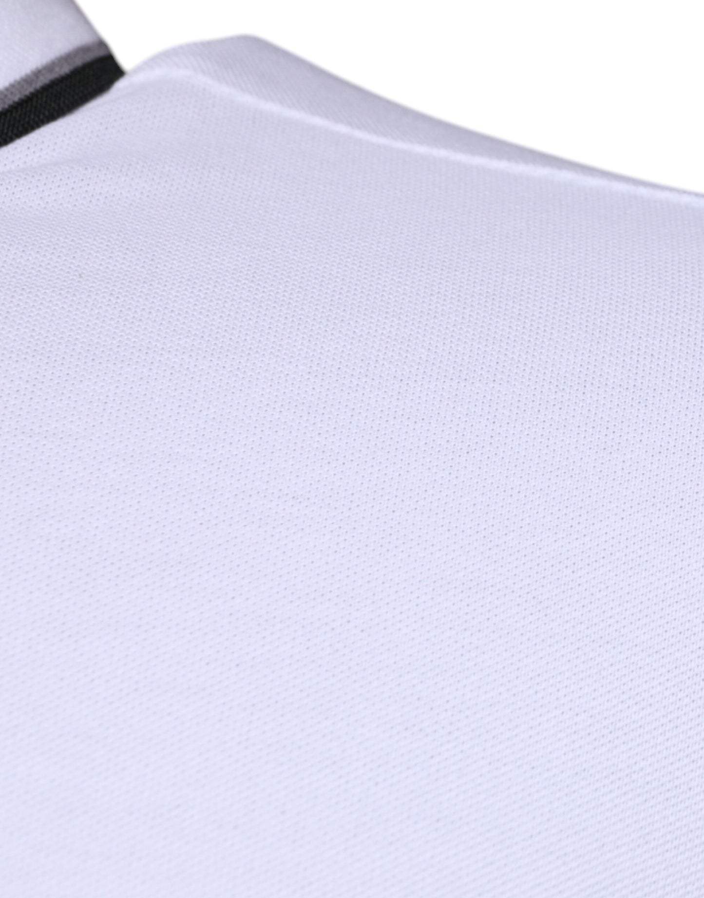 Polo de algodón blanco con cuello de corona de Dolce & Gabbana