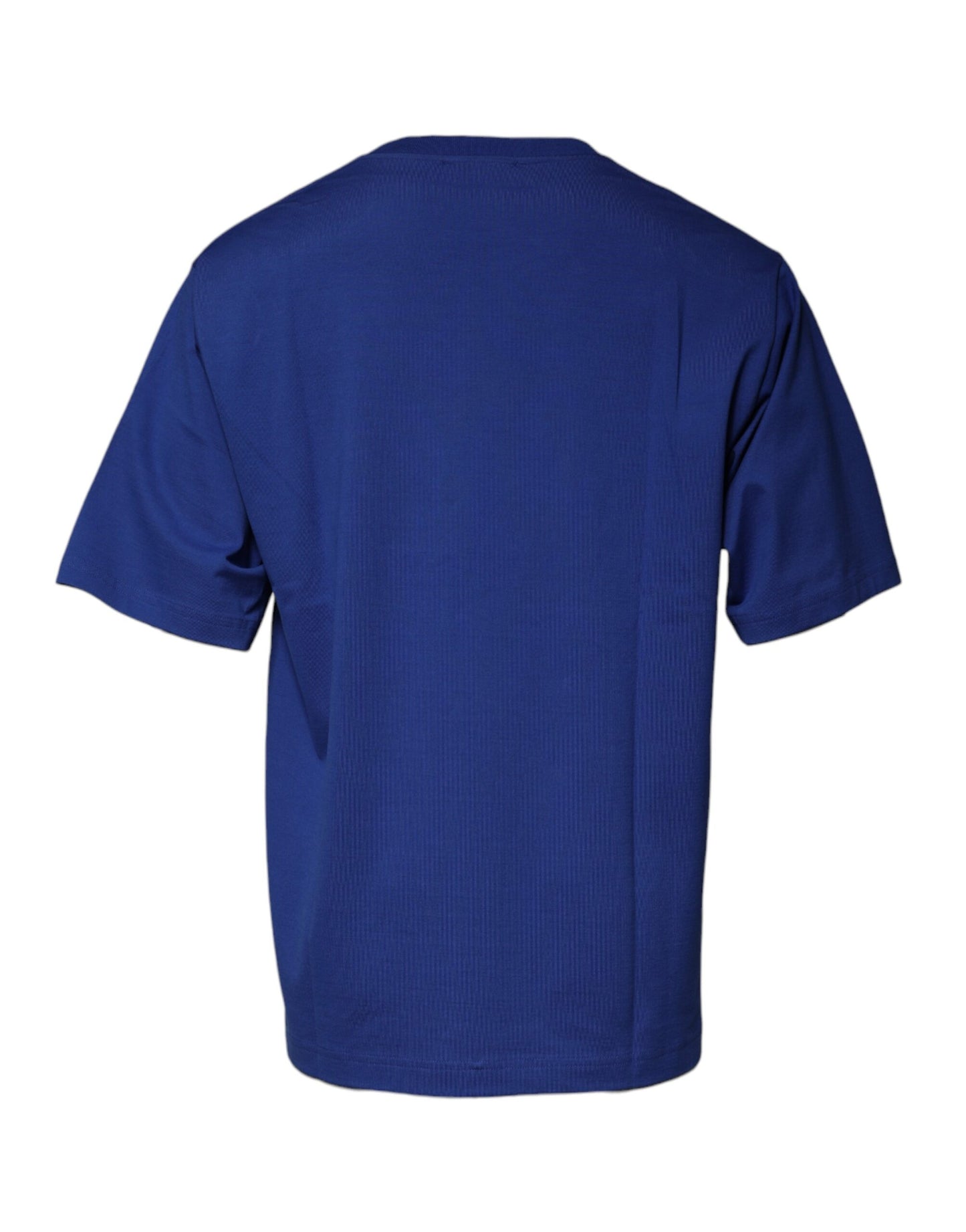 Camiseta de algodón con cuello redondo y estampado de logotipo azul de Dolce & Gabbana para hombre
