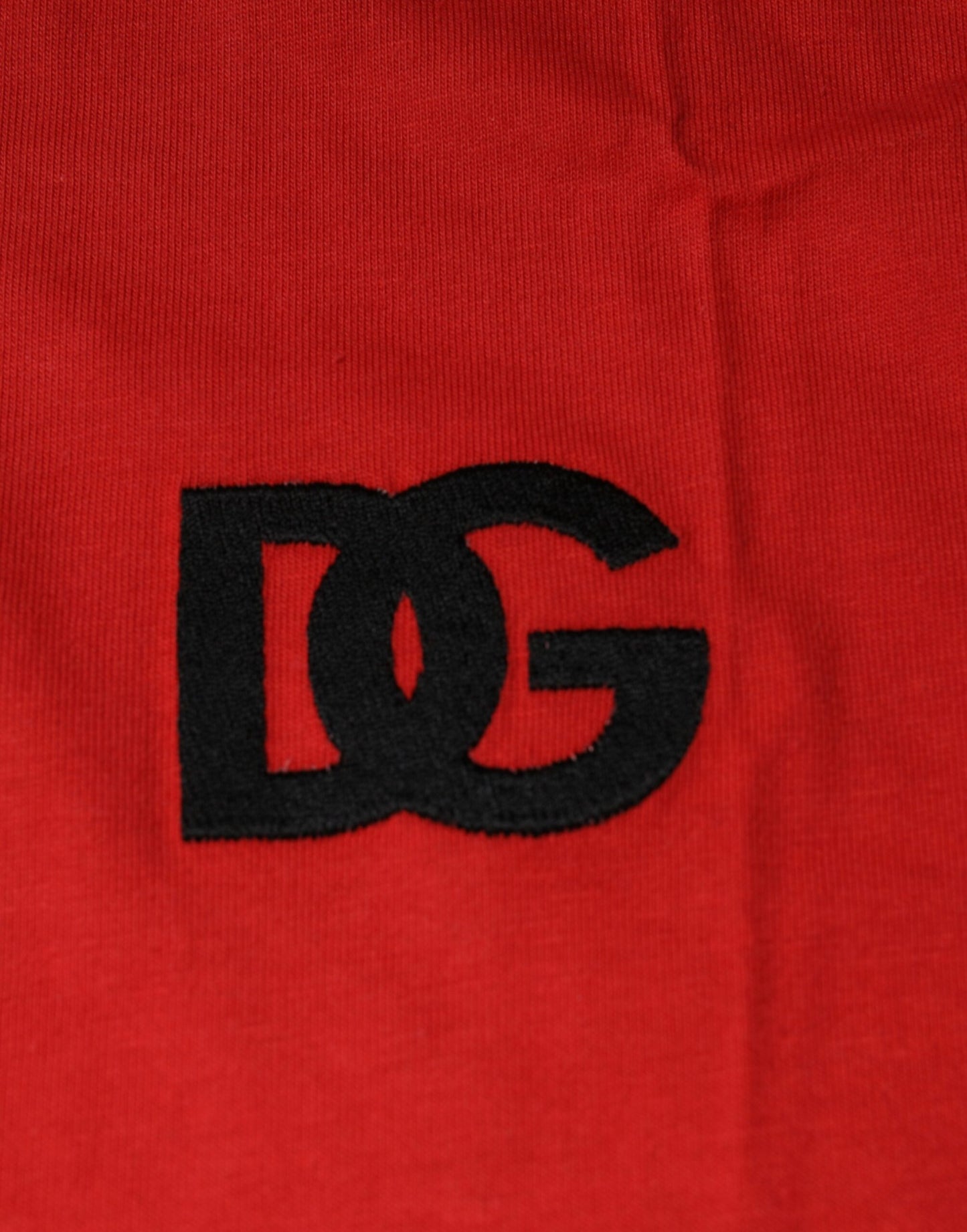 Camiseta de algodón con cuello redondo y logotipo DG rojo de Dolce & Gabbana
