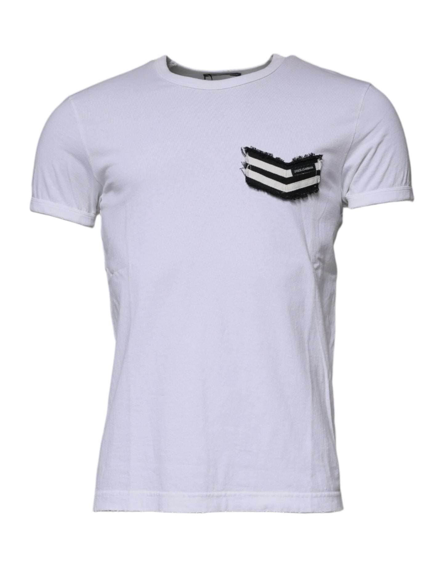 Camiseta de manga corta con cuello redondo y rayas blancas de Dolce & Gabbana