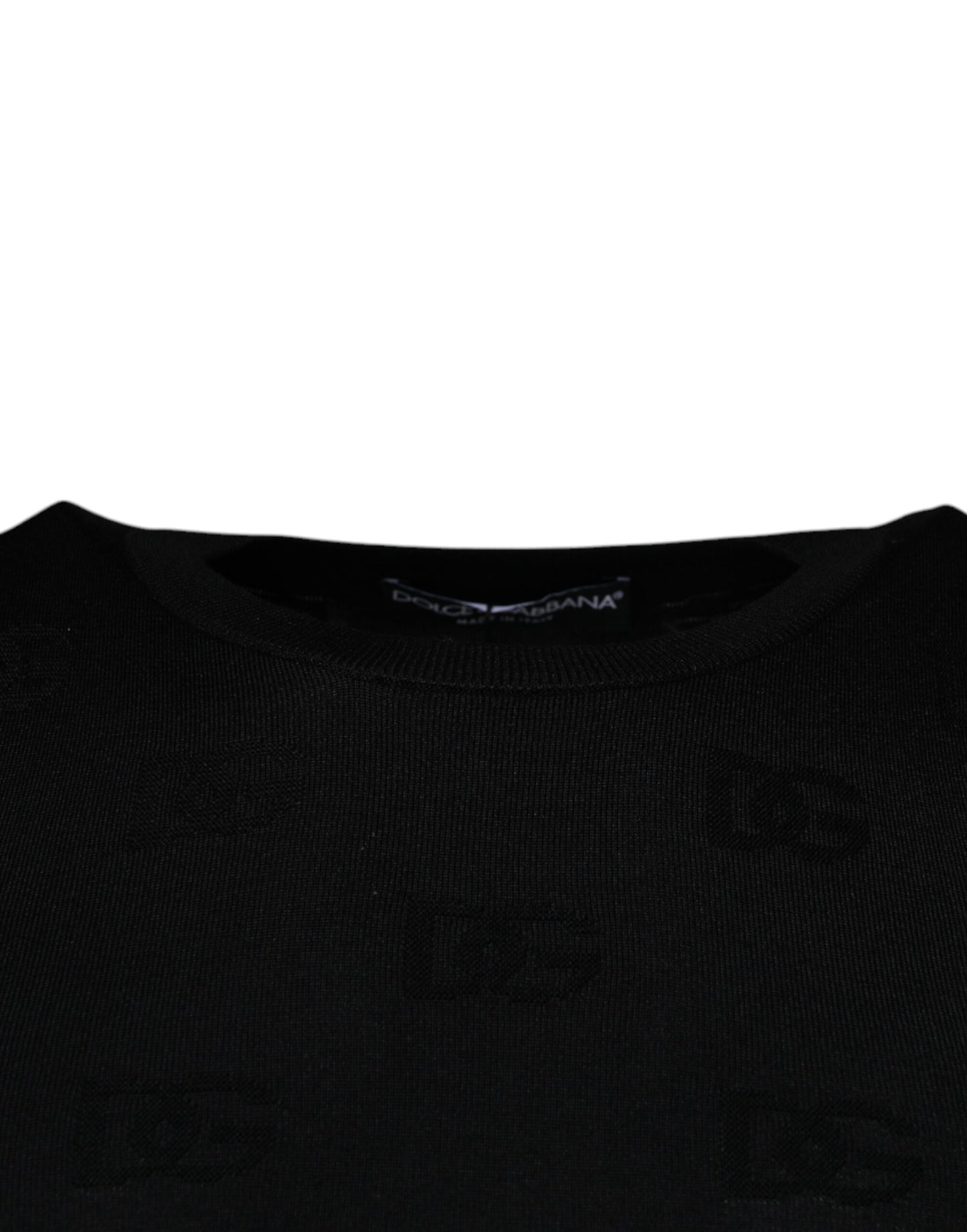 Camiseta sin mangas de cuello redondo de seda negra de Dolce & Gabbana