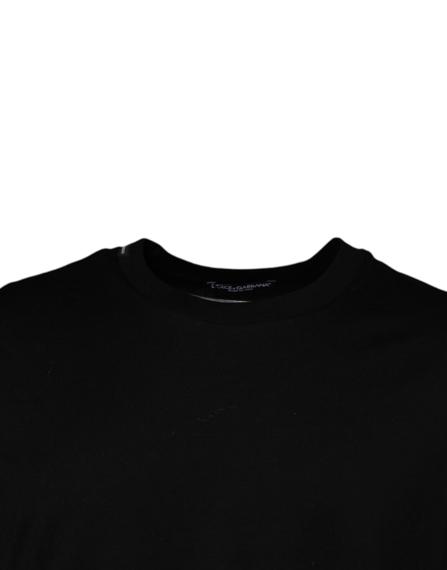 Camiseta negra de manga corta con cuello redondo de Dolce & Gabbana