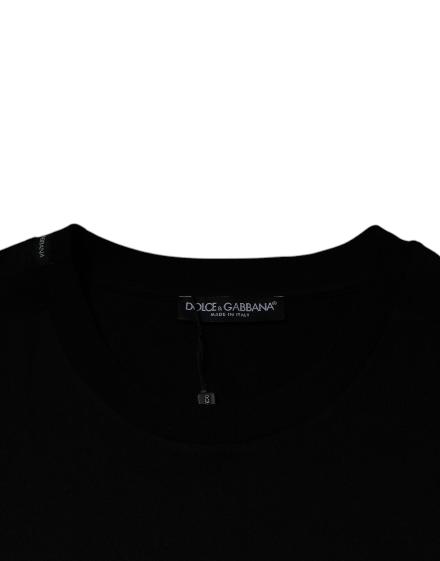 Camiseta negra de manga corta con cuello redondo de Dolce & Gabbana