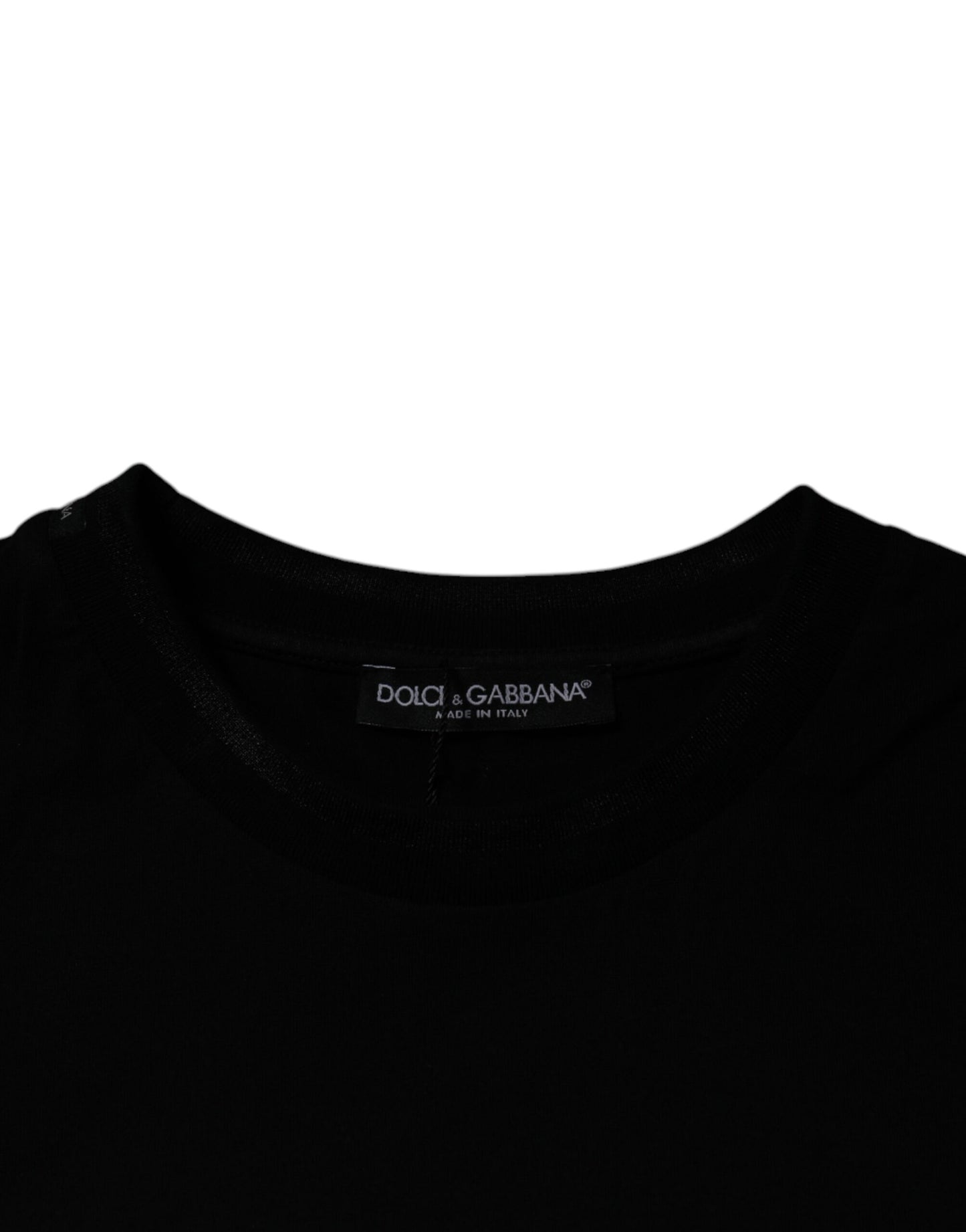 Camiseta negra de manga corta con cuello redondo de Dolce & Gabbana