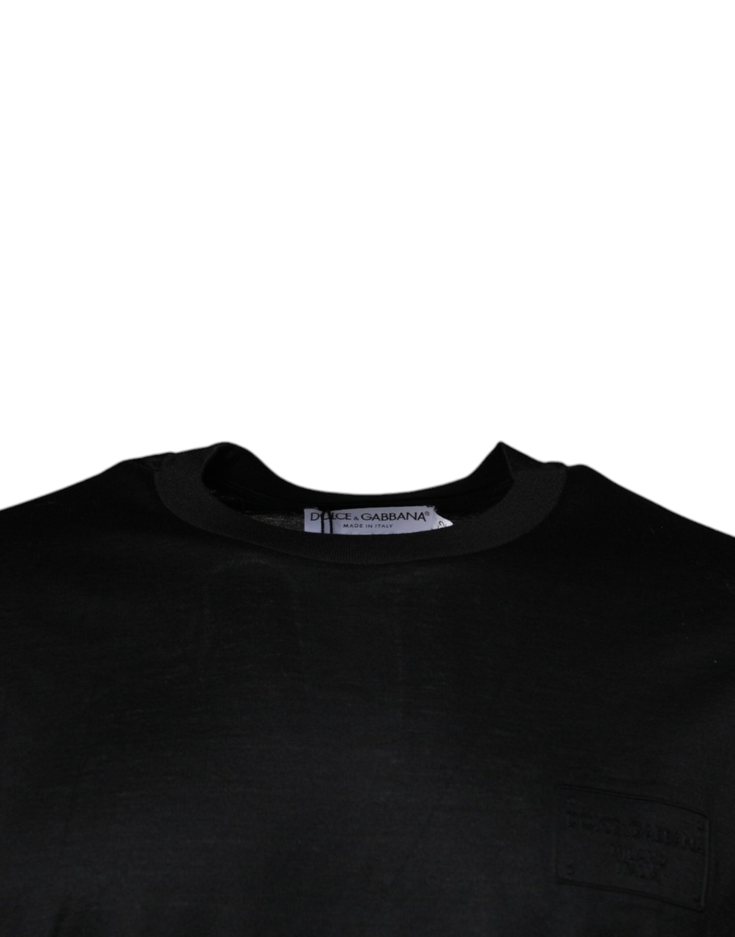 Camiseta negra de manga corta con cuello redondo de Dolce & Gabbana