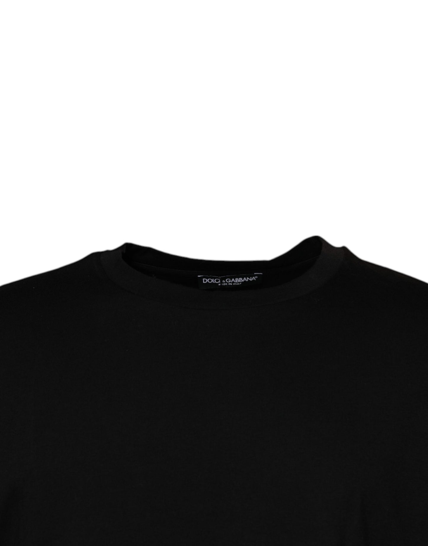 Camiseta negra de manga corta con cuello redondo de Dolce & Gabbana