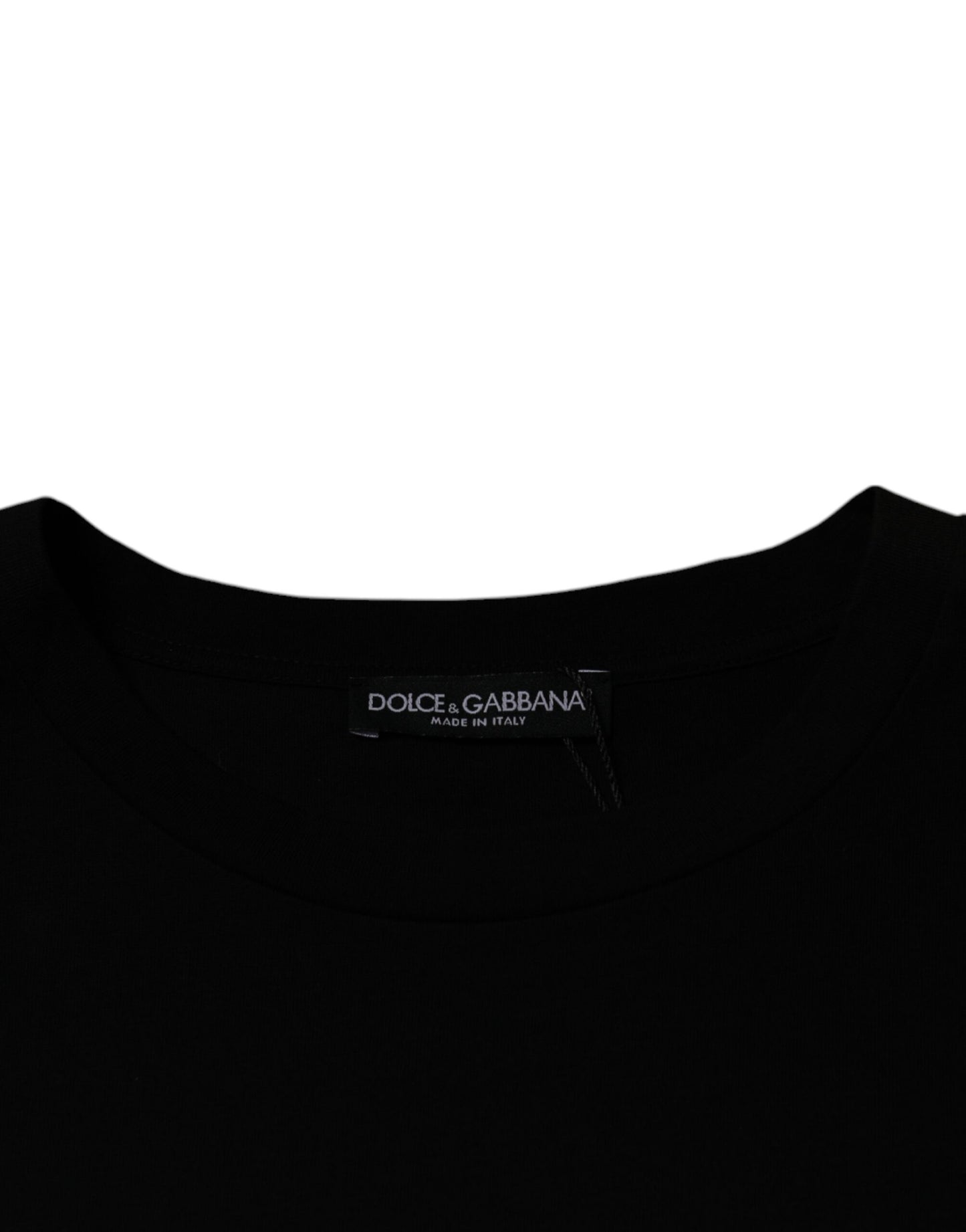 Camiseta negra de manga corta con cuello redondo de Dolce & Gabbana