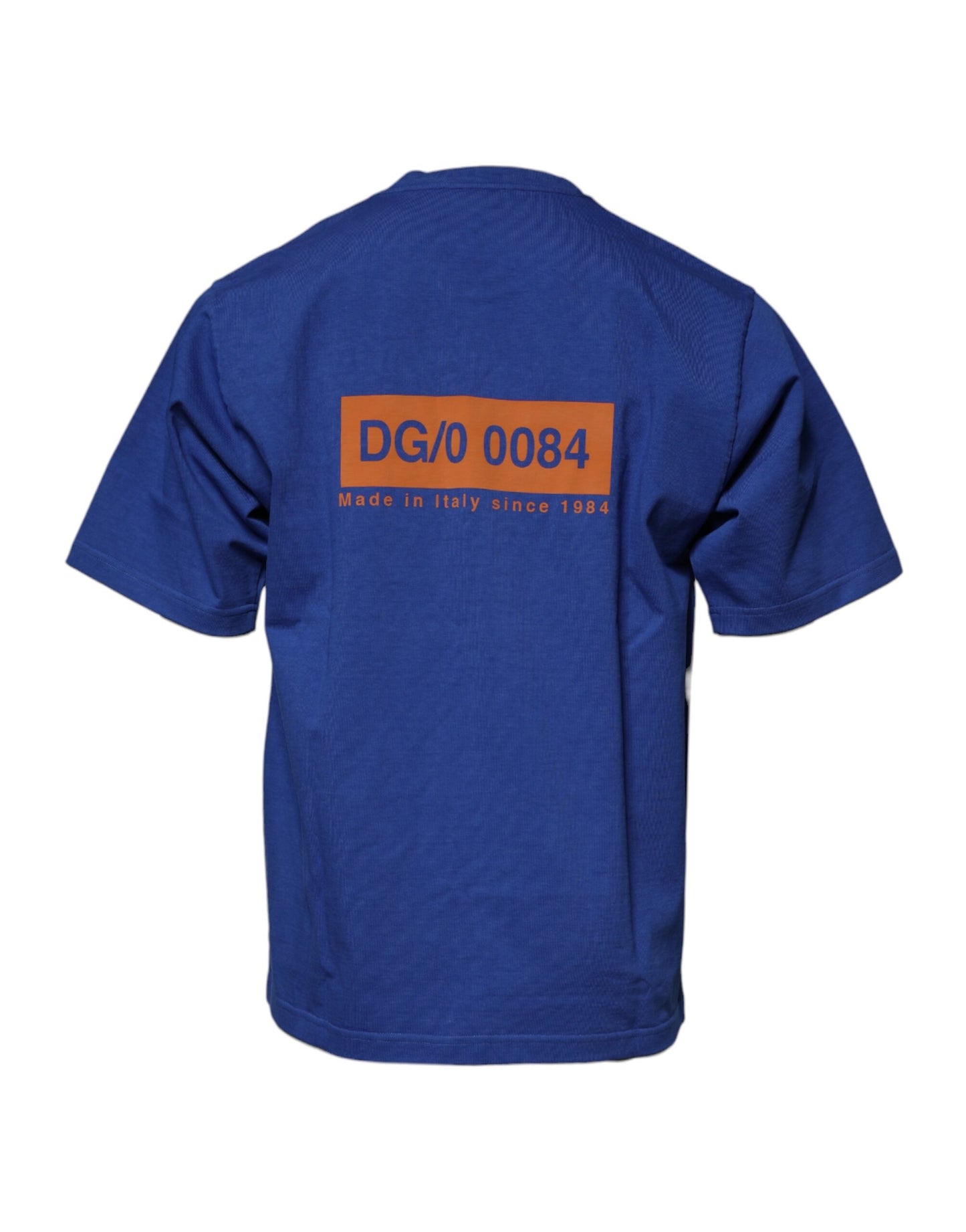 Camiseta de algodón con cuello redondo y estampado gráfico azul de Dolce & Gabbana